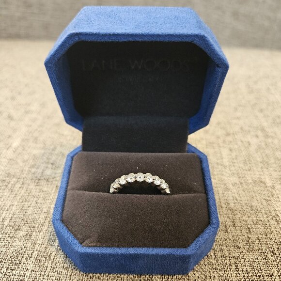 1.8 CT Oval Cut Semi Eternal Vintage Stacked Band Moissanite Ring - Picture 4 of 8